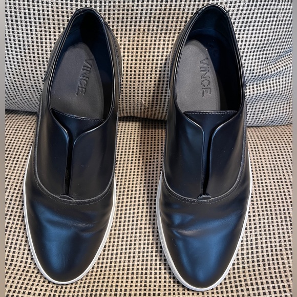 Vince Nelson Leather Slip-On Black Sneakers Women’s Size 9.5 Excellent Condition - Picture 6 of 13